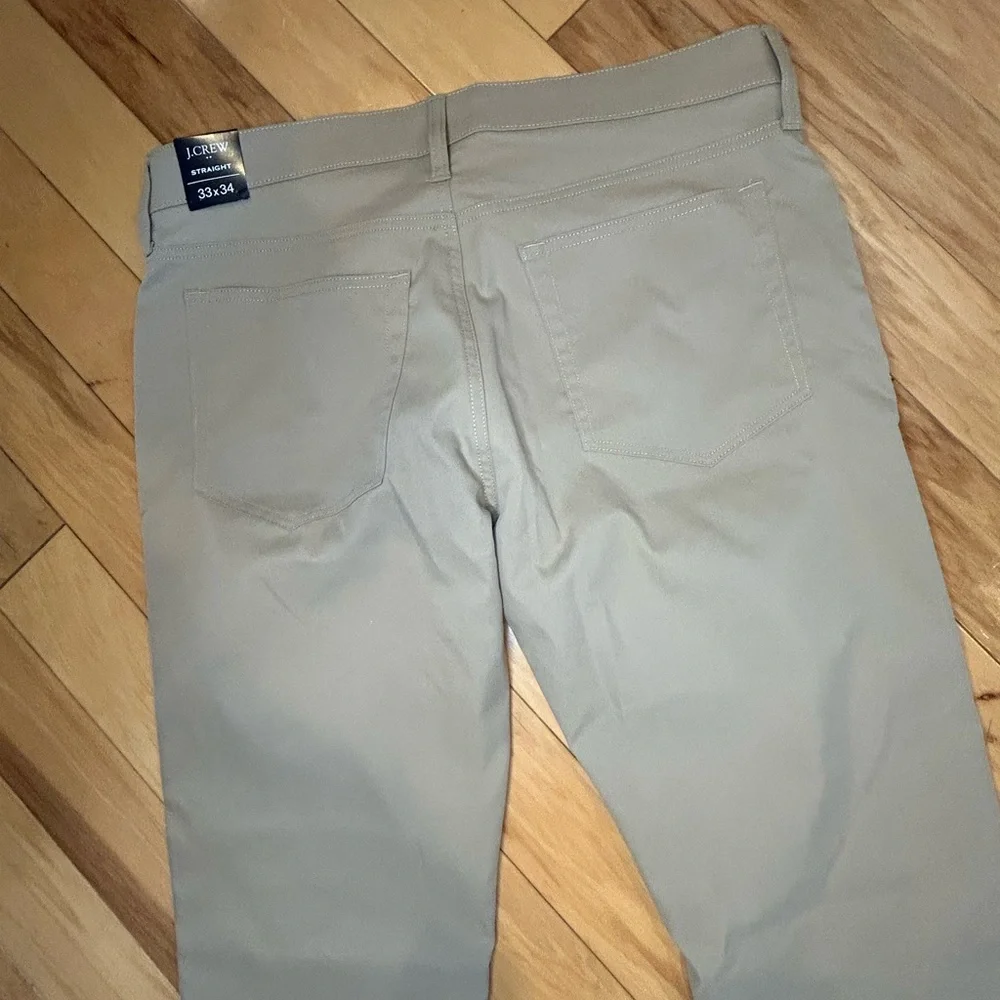 NWT J.Crew Men's Khaki Five-Pocket Tech Straight Flex Pants Chinos